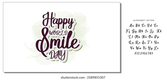 Happy world smile day banner vector illustration greeting design on white background with typography lettering