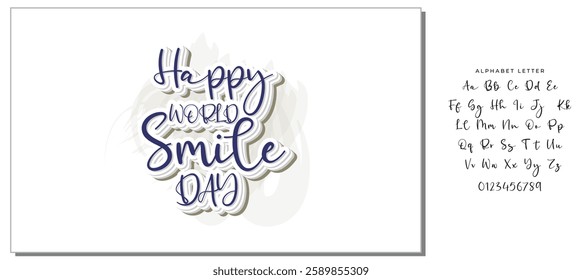 Happy world smile day banner vector illustration greeting design on white background with typography lettering