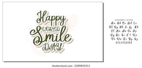 Happy world smile day banner vector illustration greeting design on white background with typography lettering