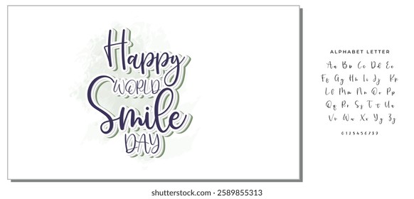 Happy world smile day banner vector illustration greeting design on white background with typography lettering