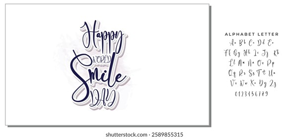 Happy world smile day banner vector illustration greeting design on white background with typography lettering