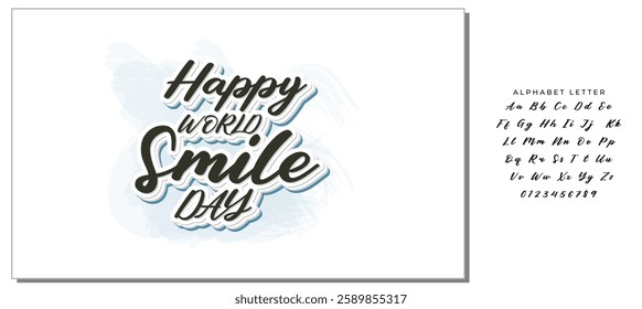 Happy world smile day banner vector illustration greeting design on white background with typography lettering