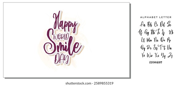 Happy world smile day banner vector illustration greeting design on white background with typography lettering