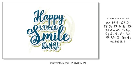 Happy world smile day banner vector illustration greeting design on white background with typography lettering