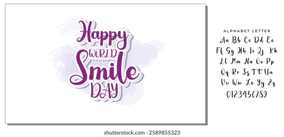 Happy world smile day banner vector illustration greeting design on white background with typography lettering