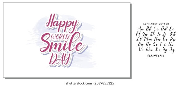 Happy world smile day banner vector illustration greeting design on white background with typography lettering