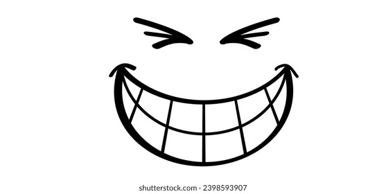 Happy world smile day, smiling National big happiness day. Fun thoughts emoji face emotion. Laughter lip symbol. Smiling lips, Cartoon funny teeth and face. Vector laugh or lol laughing 