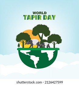 Happy world tapir day. simple and elegant vector or illustration design