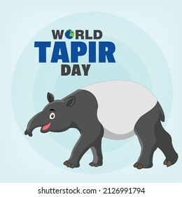  Happy world tapir day. simple and elegant vector or illustration design