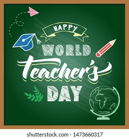 Happy World Teachers Day Card Stock Vector (Royalty Free) 1473660317 ...