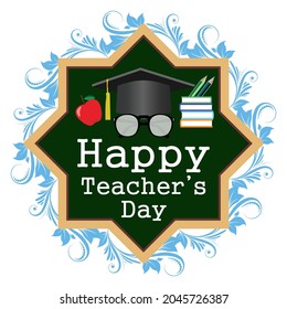 happy world teacher's day a simple illustration vector design
