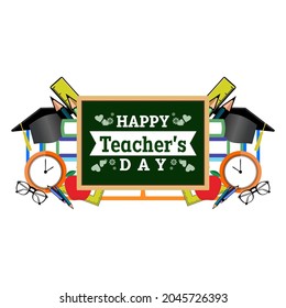 happy world teacher's day a simple illustration vector design