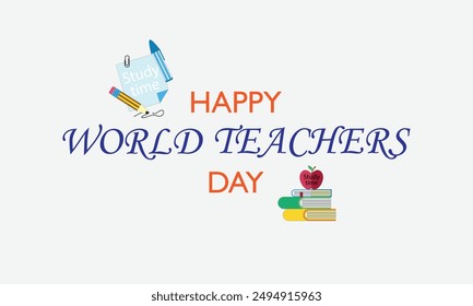 happy world teachers day slogan, typography graphic design, vector illustration, for t-shirts, background, web background, poster and more.