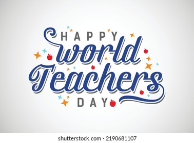 Feliz día mundial de los profesores ilustraciones vectoriales para carteles, folletos, pancartas y tarjetas de felicitación