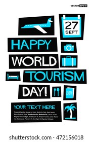 Happy World Tourism Day! (Flat Style Vector Illustration Poster Design)