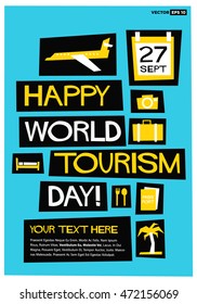 Happy World Tourism Day! (Flat Style Vector Illustration Poster Design)