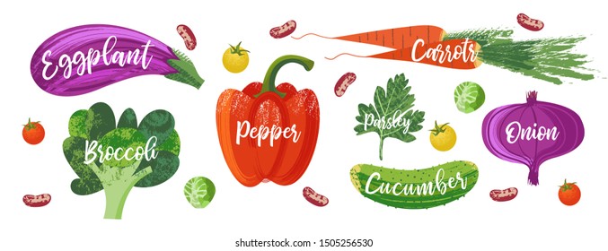 Happy world vegetarian day. Vector illustration with hand drawn unique textures.