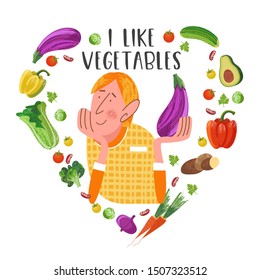 Happy world vegetarian day. Vector illustration with hand drawn unique textures.