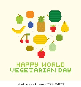 "Happy world vegetarian day" vector card