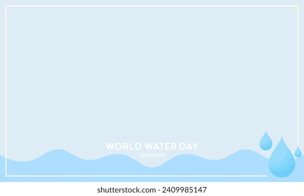 Happy World Water Day, flat design illustration. Save Water Concepts Vector Copy Space Background