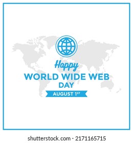 Happy World Wide Web Day Vector Editable.