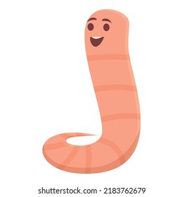 Happy Worm Icon Cartoon Vector. Dirt Farm. Earth Waste