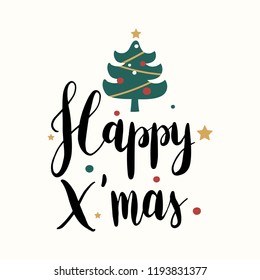 Happy Xmas Christmas greeting badge vector