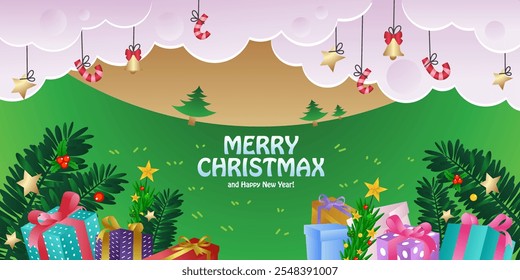 Happy Xmas is a coloring page, vector illustration.