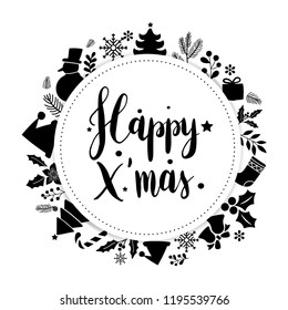 Happy Xmas greeting badge vector