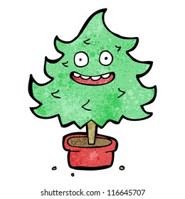 caricatura del árbol de navidad feliz