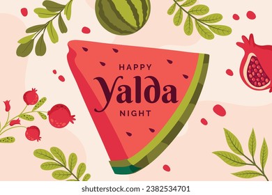 Happy Yalda Night festival. Chelle Night. Shab-e Yalda. yalda night background. yalda night celebration. December 21. Vector illustration template for Poster, Banner, Greeting, Card, Flyer, Post.