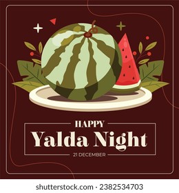 Happy Yalda Night festival. Chelle Night. Shab-e Yalda. yalda night background. yalda night celebration. December 21. Vector illustration template for Poster, Banner, Greeting, Card, Flyer, Post.