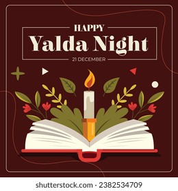 Happy Yalda Night festival. Chelle Night. Shab-e Yalda. yalda night background. yalda night celebration. December 21. Vector illustration template for Poster, Banner, Greeting, Card, Flyer, Post.