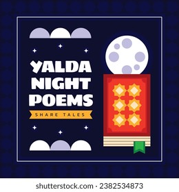 Happy Yalda Night festival. Chelle Night. Shab-e Yalda. yalda night background. yalda night celebration. December 21. Vector illustration template for Poster, Banner, Greeting, Card, Flyer, Post.