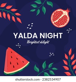 Happy Yalda Night festival. Chelle Night. Shab-e Yalda. yalda night background. yalda night celebration. December 21. Vector illustration template for Poster, Banner, Greeting, Card, Flyer, Post.