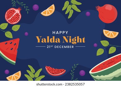 Happy Yalda Night festival. Chelle Night. Shab-e Yalda. yalda night background. yalda night celebration. December 21. Vector illustration template for Poster, Banner, Greeting, Card, Flyer, Post.