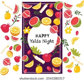 happy yalda night vector Design Illustration. Good for for banner, poster, greeting card, Element, party card, invitation, template, advertising, campaign, and social media.
