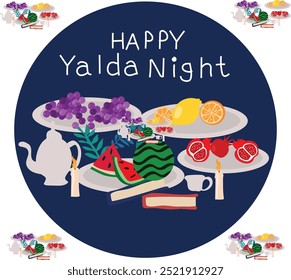 Happy yalda night vector illustration. Good for banner, poster, greeting card, party card, invitation, template, advertising, brochures, flyers, ad benners and social media