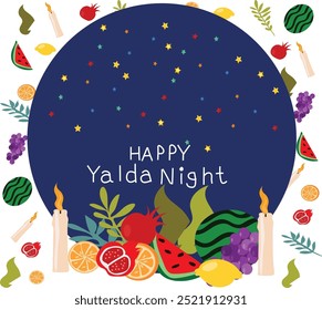 Happy yalda night vector illustration. Good for banner, poster, greeting card, party card, invitation, template, advertising, brochures, flyers, ad benners and social media