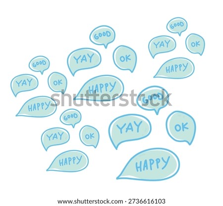 happy yay good vibes itext on bubble text pattern.eps
