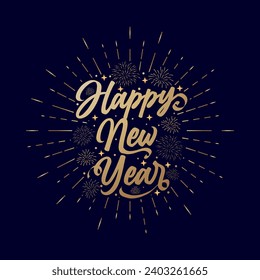 Happy Year 2024 typography text. Vector Illustration