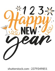 Happy year party saying design