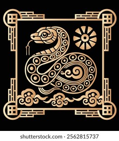 Happy Year of the wood snake Chinese New Year 2025