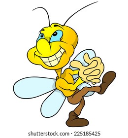 Happy Yellow Bug Cartoon Illustration Vector Stock Vector (Royalty Free ...