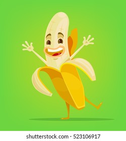 Happy yellow character. Vector flat cartoon illustration