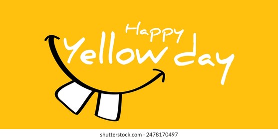 Happy yellow day. Means the happiest day of the year. It is a public holiday in Spain, celebrating the start of summer (verano). Espana, bank holiday.  Smile face.