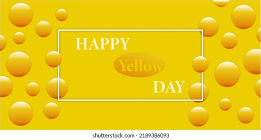 Feliz día amarillo. Tarjeta de saludo vectorial con fondo de gradiente de medio tono punteado. Para saludos en medios sociales