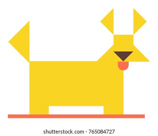 Happy Yellow Dog with red Tongue