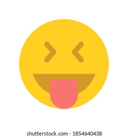 Happy yellow emoji face. Vector icon.