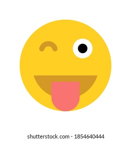 Happy yellow emoji face. Vector icon.